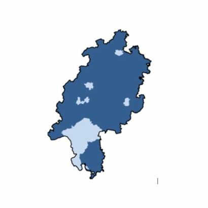 Abgrenzung ländlicher Räume nach EPLR Hessen, © HMUKLV, Quelle: HA Hessen Agentur, Kartengrundlage: GfK GeoMarketing